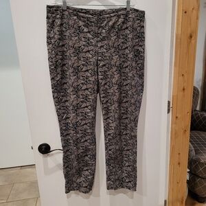 J.JILL Stretch Paisley Straight Leg Dress Pants 14 Tall